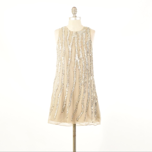 Parker Dresses & Skirts - ❌SOLD❌Parker Champagne Gold Silk Sequin Dress
